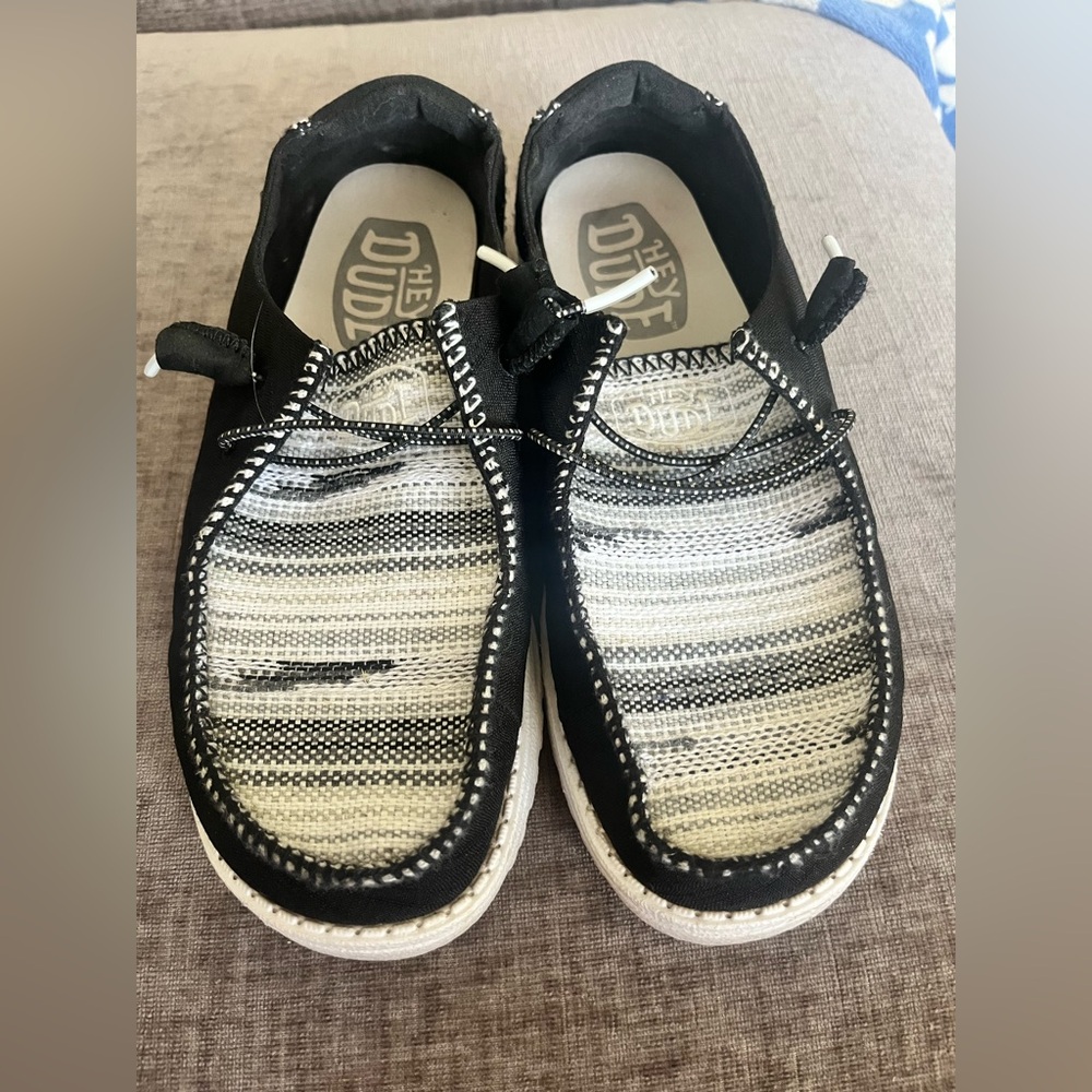 Hey Dude Monochrome Knit Loafers